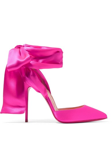 Christian Louboutin - Douce Du Desert 100 Satin-crepe Pumps - Fuchsia | NET-A-PORTER (US)