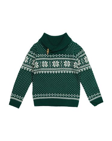 Toddler Boys Snowflake Fair Isle Pullover Sweater | TJ Maxx