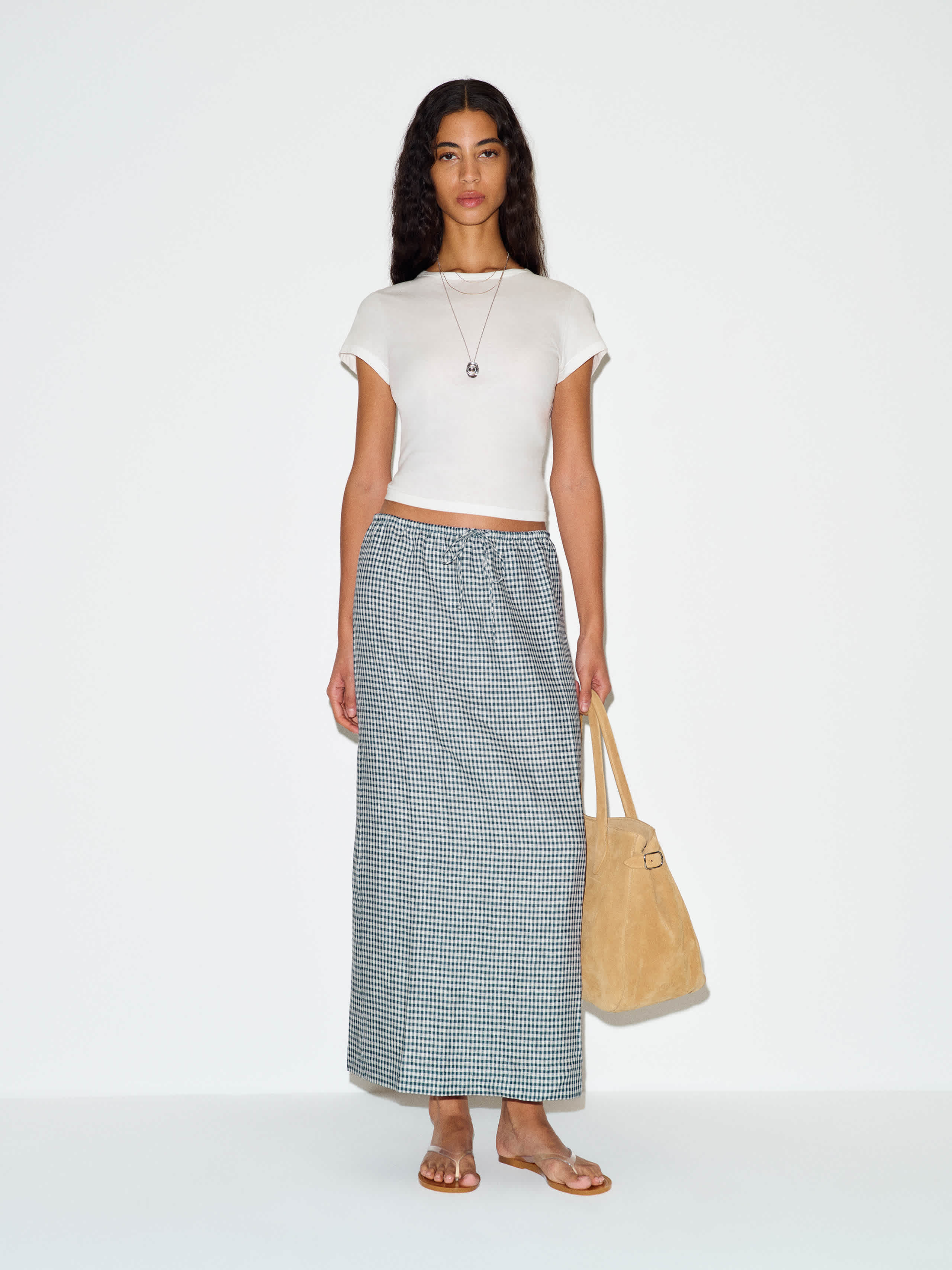 Reformation Norie Linen Skirt Grey Medium | Reformation (Global)