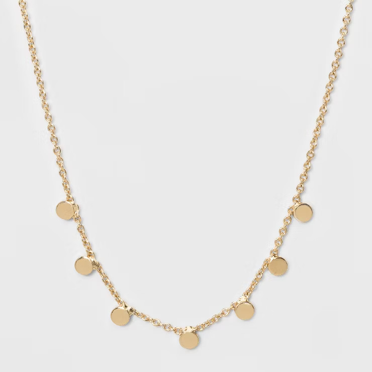 Small Circle Pendent Necklace - A New Day™ Gold | Target