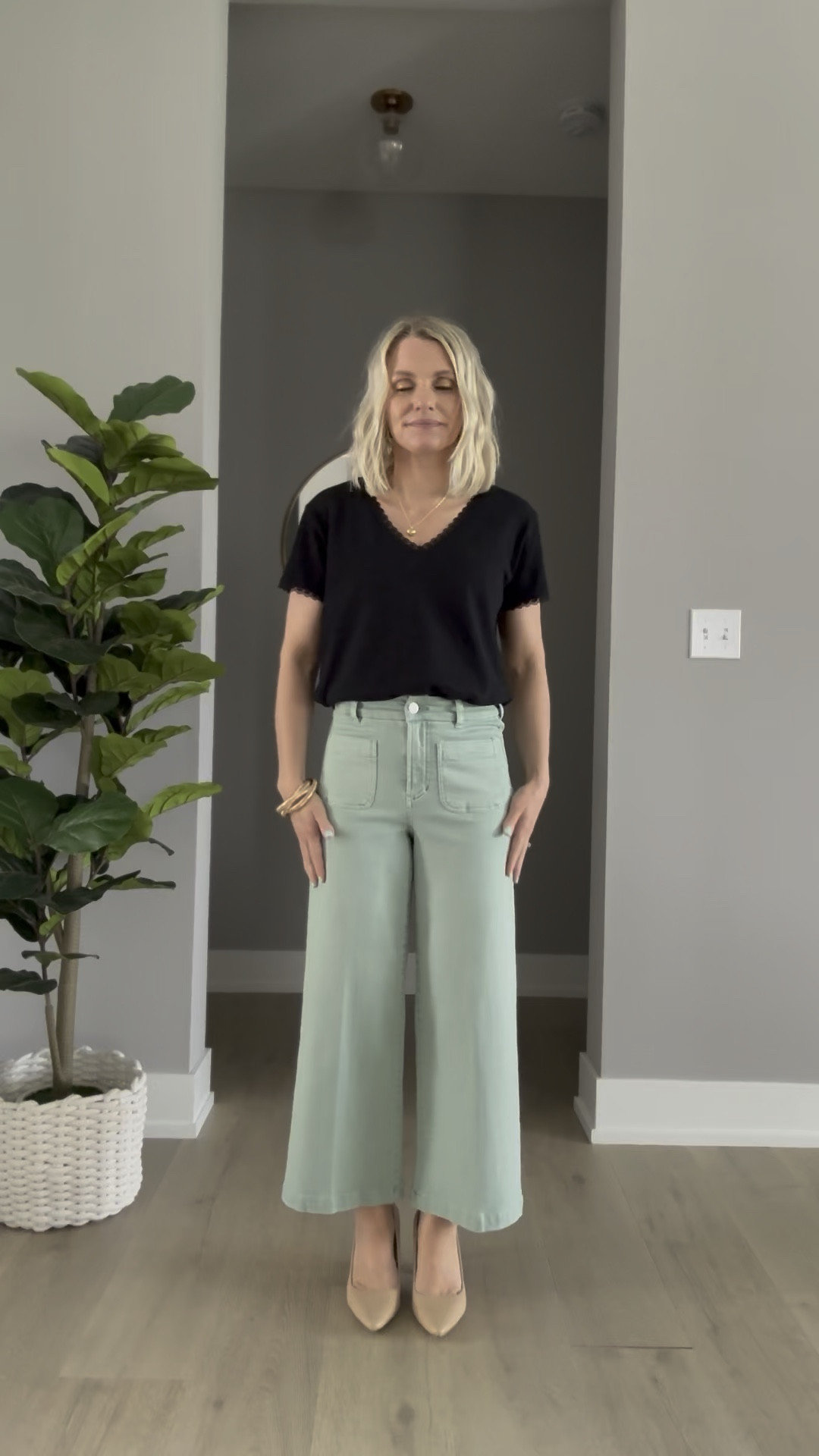 The Faith pants are one of my favorite pieces from my DEAR JOHN x KATIE HALLER capsule wardrobe collection. They are a cropped wide leg pant made with the most comfortable material! I’m wearing a 25 and they fit TTS! Use the code: DJXKATIE20 for 20% off at @dearjohndenim 

#LTKSeasonal #LTKOver40 #LTKPetite