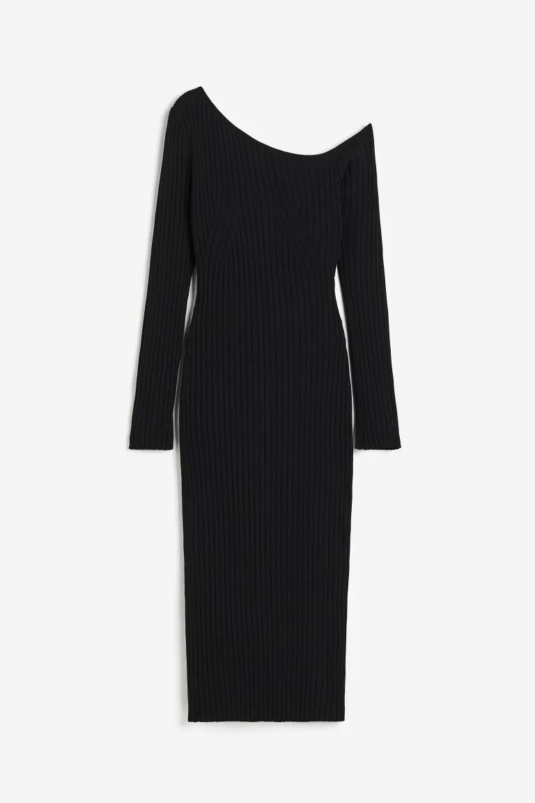 Rib-knit one-shoulder dress | H&M (UK, MY, IN, SG, PH, TW, HK)