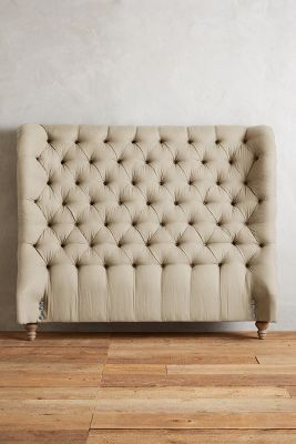 Linen Tufted Wingback Headboard | Anthropologie (US)