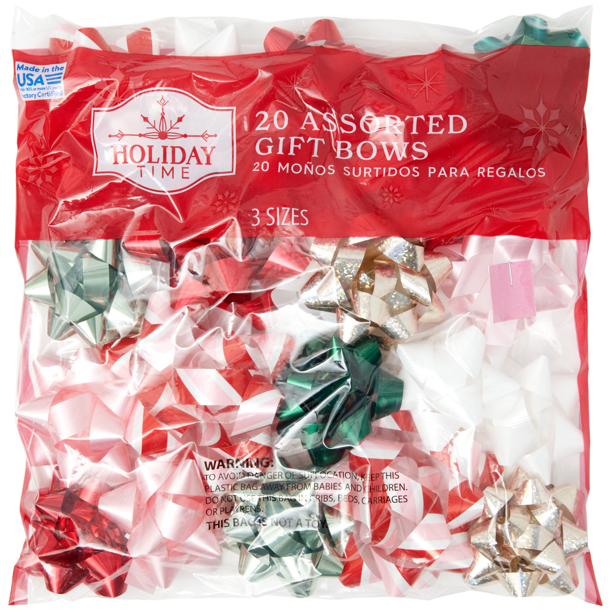Winter Blush Gift Bows, Assorted Colors, Finishes, and Sizes, 20 Count, by Holiday Time - Walmart... | Walmart (US)