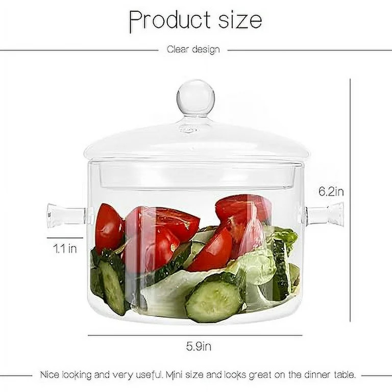 Fymlhomi Glass Pots for Cooking on Stove, 1.5L/50oz Glass Cooking Pots with Lid for Stove Top, Cl... | Walmart (US)