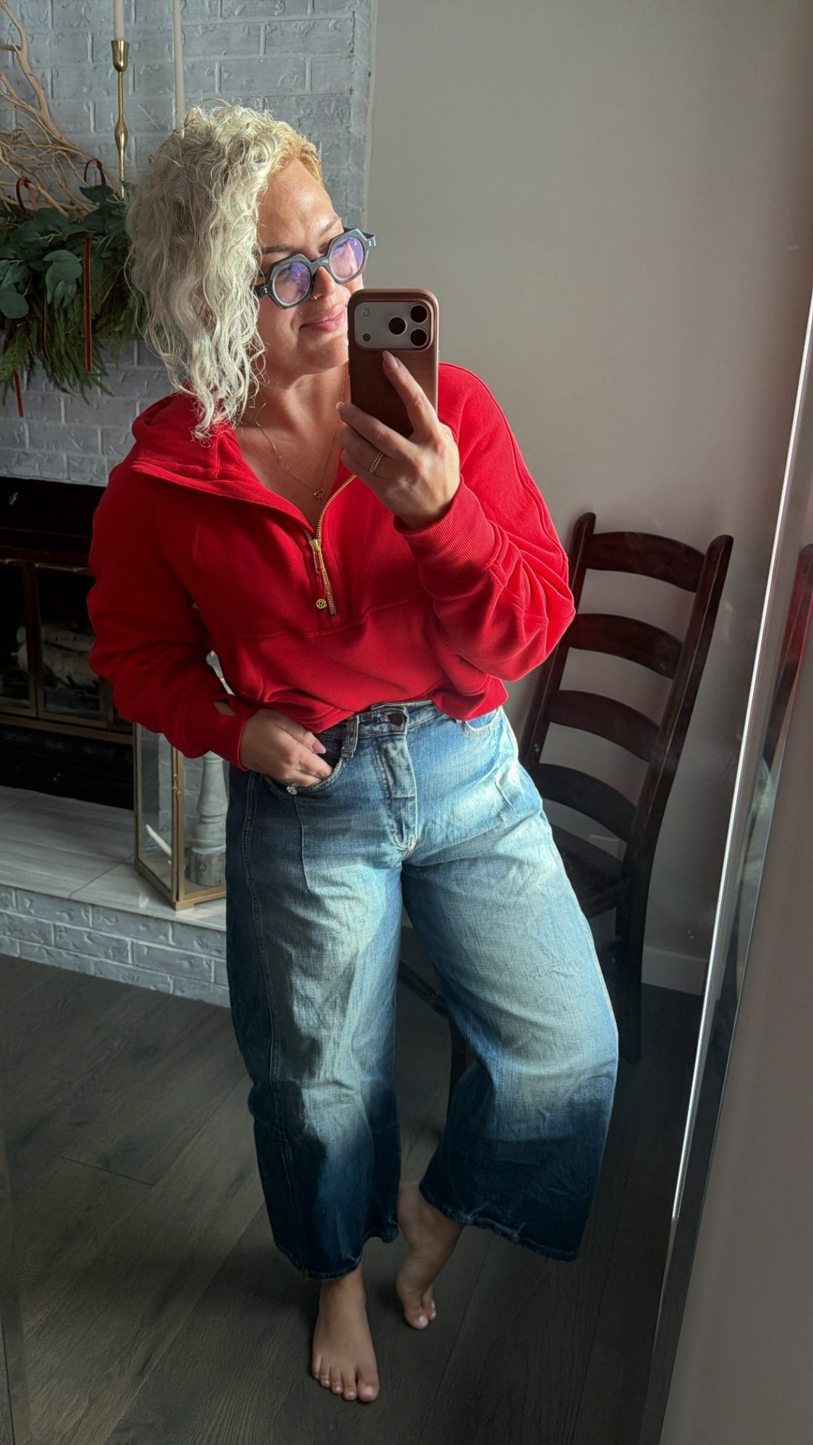 I’ve really been into red since being in Disney earlier this month. This is my favorite sweater! Wearing the XS/S. Cropped fit. Looks good with EVERYTHING! 

Jeans are no longer available in this wash and length, but I’ve linked what they do have. These specific ones fit BIG. I sized down 2 sizes from my regular  

#LTKwinter #LTKcanada #LTKmidsize
