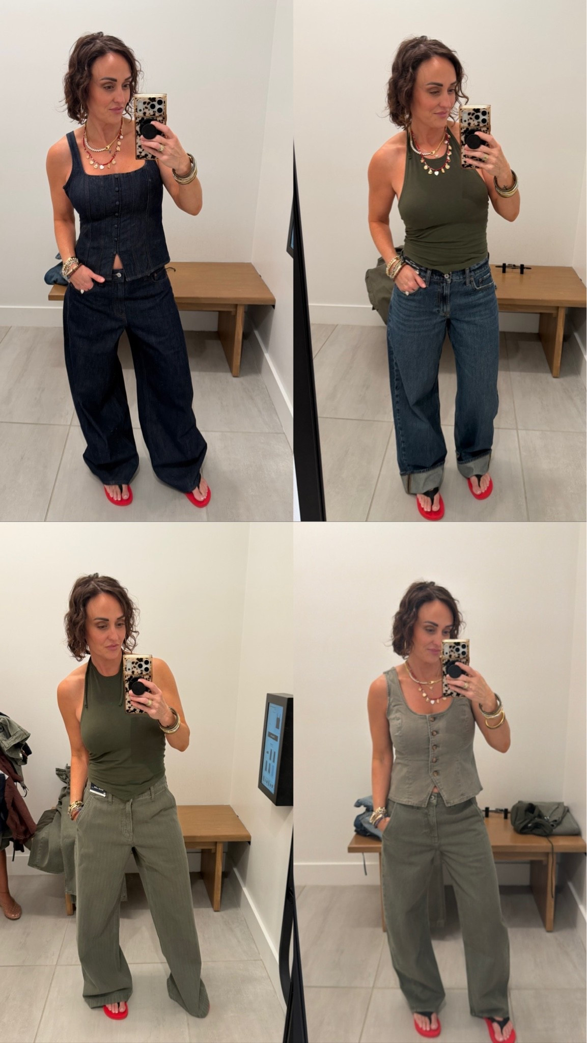 Quick @abercrombie try on to grab a few things in the sale. Stack code suiteAF to save extra 15% on top. 

27 dark denim high rise ultra barrel
S dark denim top
26 cuffed low rise ultra loose 
28 olive high rise trouser 
27 olive high rise barrel 
S olive top

#LTKdayinmylife #LTKOver40 #LTKSaleAlert
