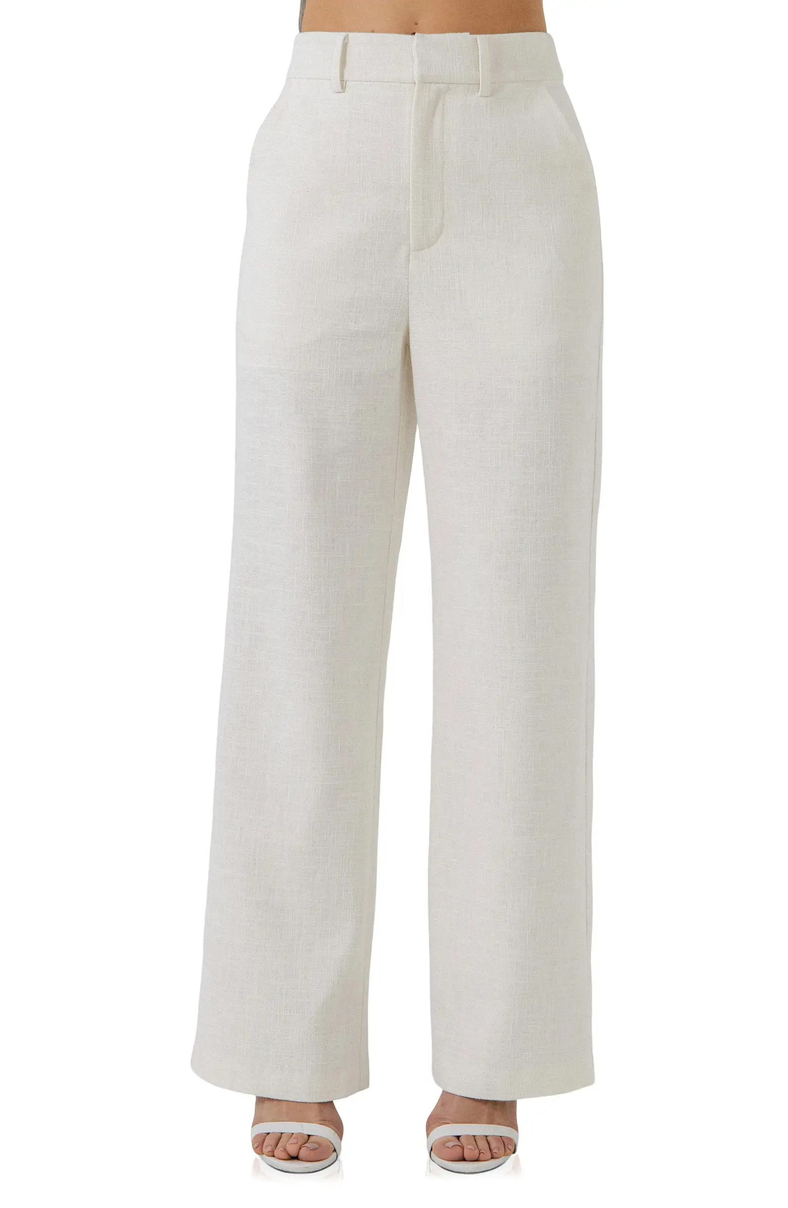 Endless Rose Wide Leg Linen Blend Trousers | Nordstrom | Nordstrom