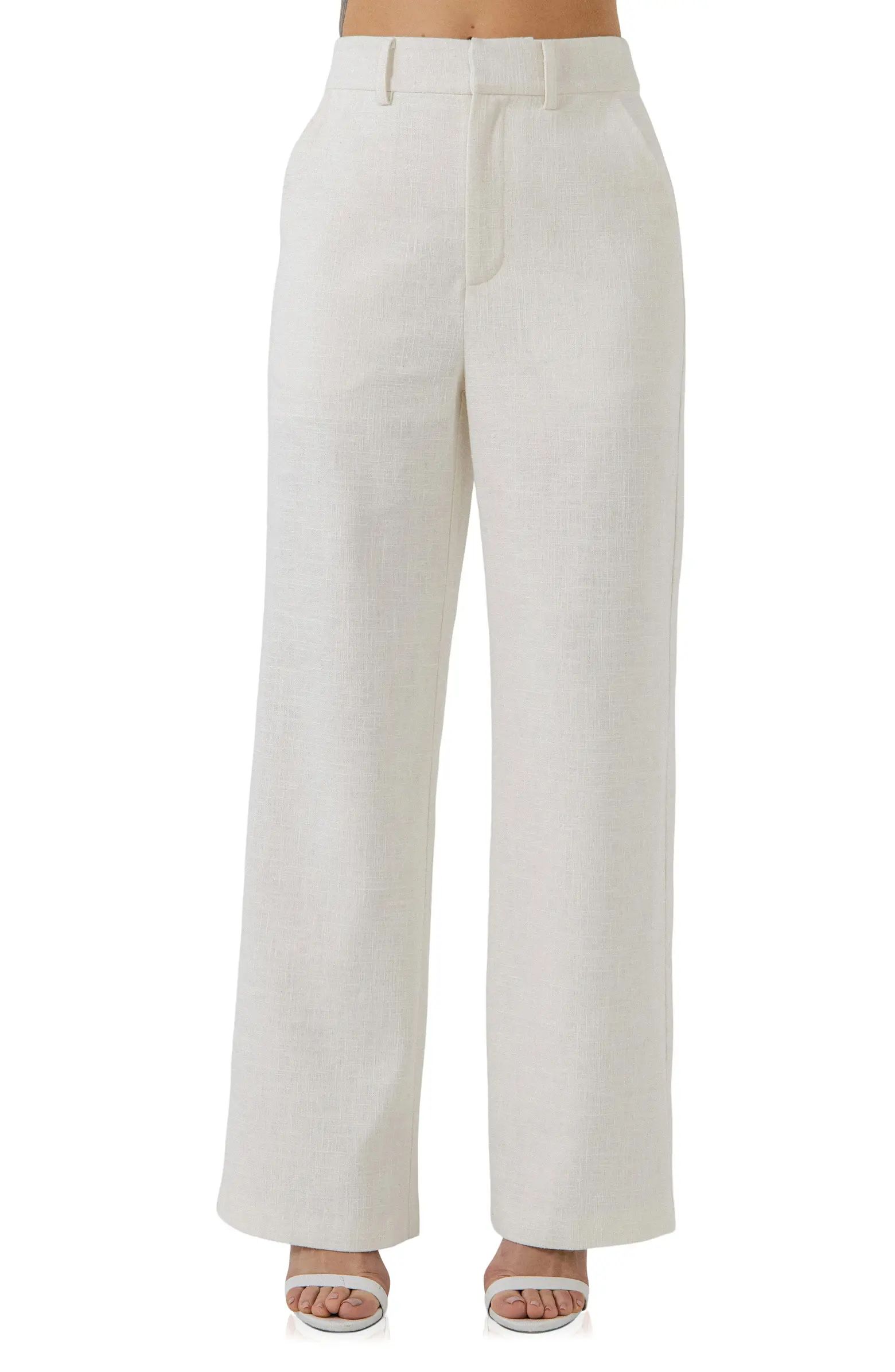 Endless Rose Wide Leg Linen Blend Trousers | Nordstrom | Nordstrom