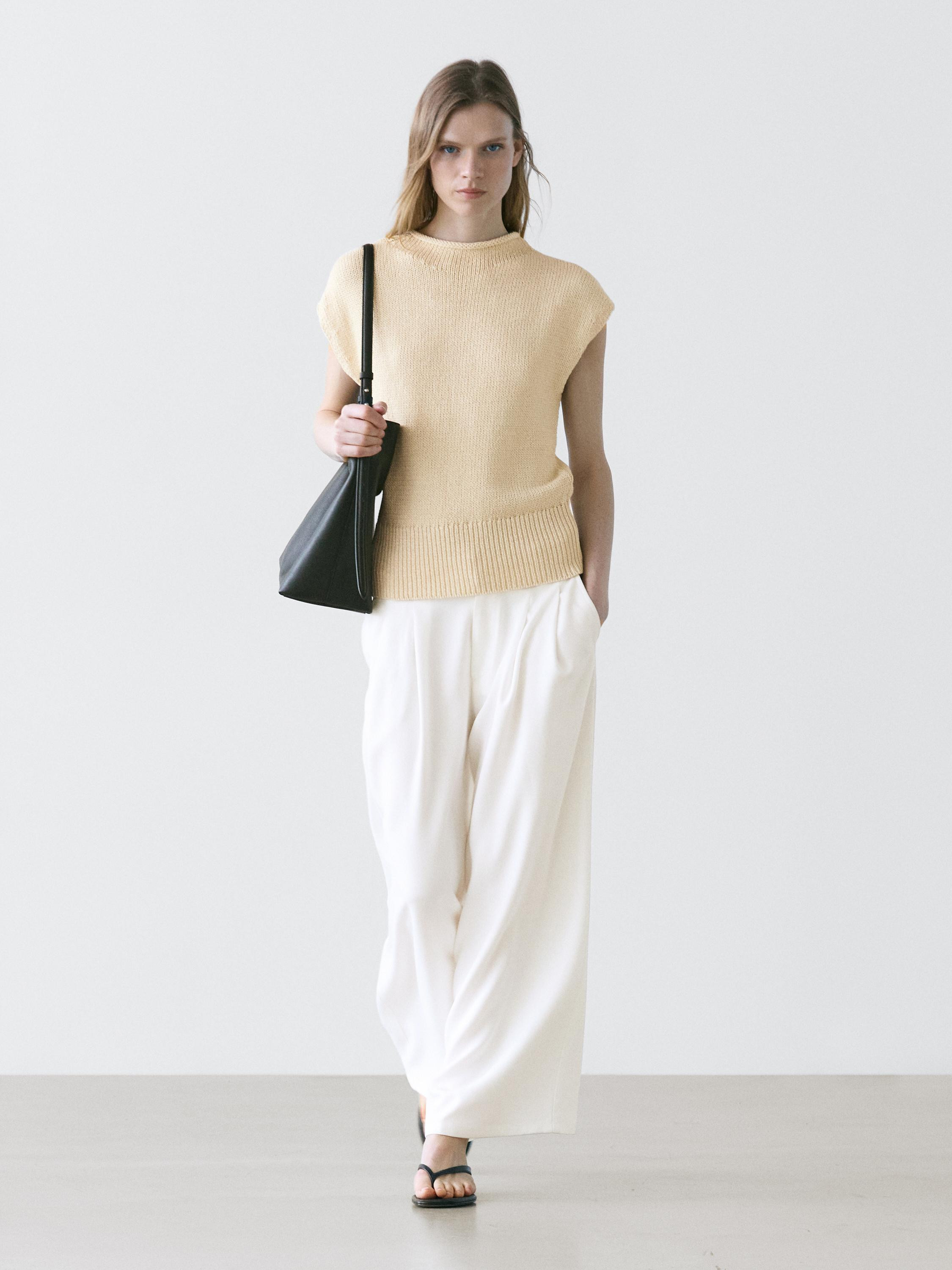 Pleated wide-leg pants | Massimo Dutti US