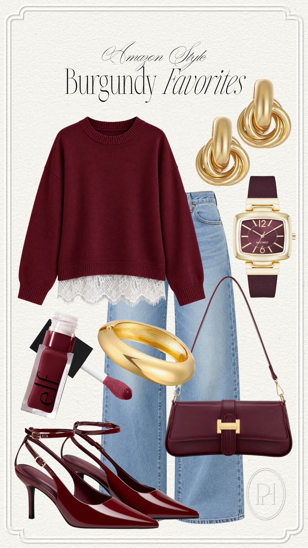 Amazon burgundy style finds that are perfect for fall!

fall fashion, fall looks, fall style, fall outfit, burgundy sweater, burgundy shoes, pumps, fall footwear, fall shoes, burgundy handbag, burgundy watch, gold earrings, gold bangles, lip gloss, gold jewelry, office casual 

 #LTKgrwm #LTKootd #LTKSeasonal