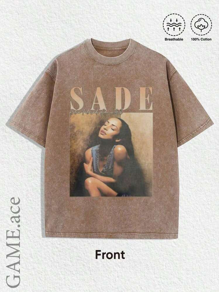 Summer Tops1PCS Summer Tops, Y2K Swag Tee, Vintage Sade Graphic T-Shirt - Bohemian Retro Music Ba... | SHEIN