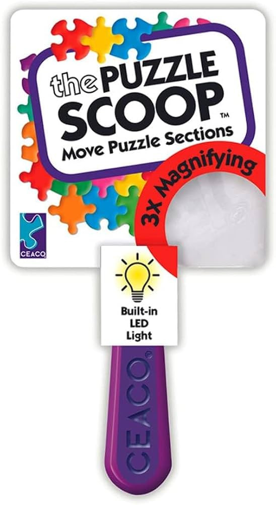 Ceaco - Puzzle Scoop with LED Light & Magnifier - 1 Count Lifting Tool | Amazon (US)