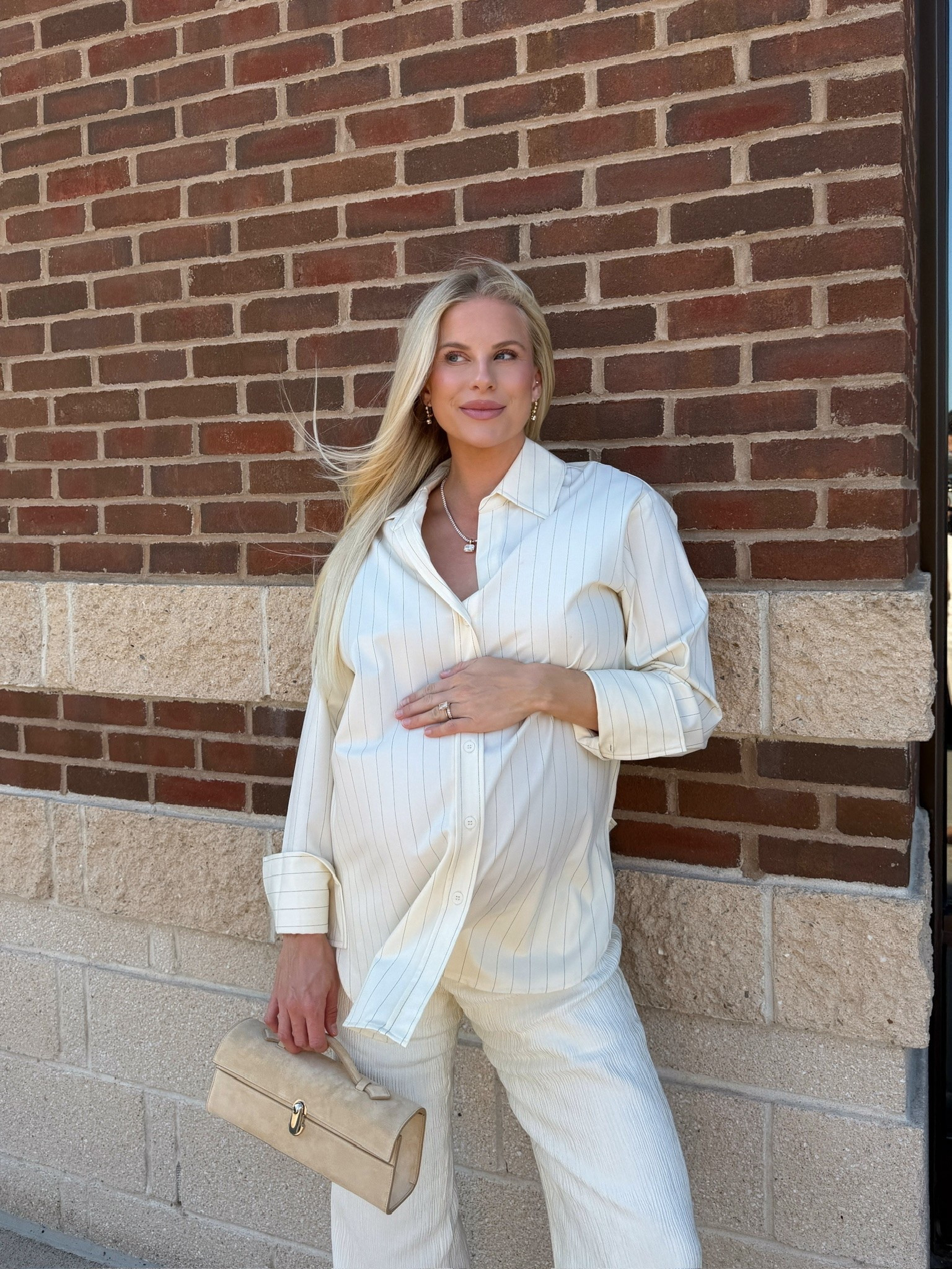 SIZE: 4 in top, medium in pants (sized up in both for pregnancy), shoes are tts, lip liner is twist, gloss is pink amethyst shimmer glass, code “KPGS20!” for discount on necklace! #kathleenpost

Date night look, bump friendly outfit, maternity outfit, monochrome look, comfy chic, spring transition

#LTKootd #LTKSeasonal #LTKBump

#LTKBeauty