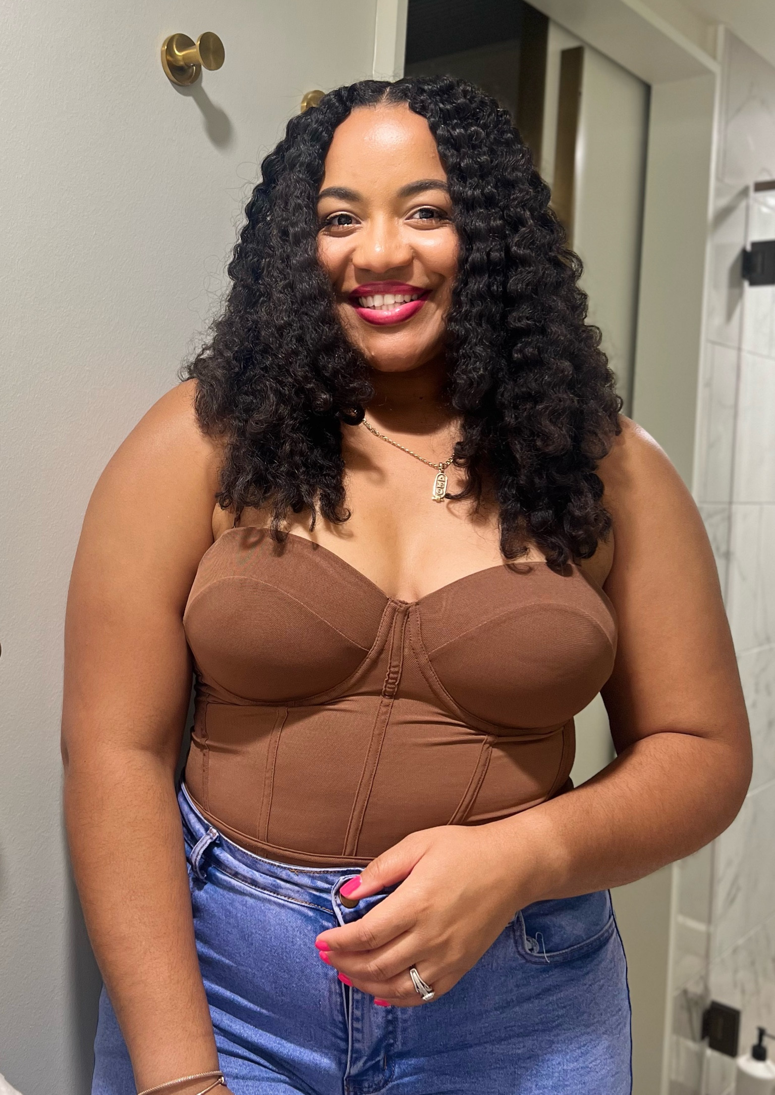 Bodysuit with good support and great stretch. Snap closure is at the bottom 

#LTKplussize #LTKmidsize #LTKfindsunder50