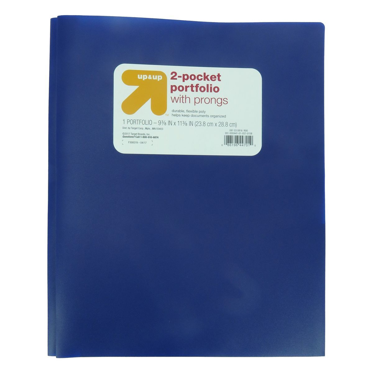 2 Pocket Plastic Folder with Prongs - up & up™ | Target