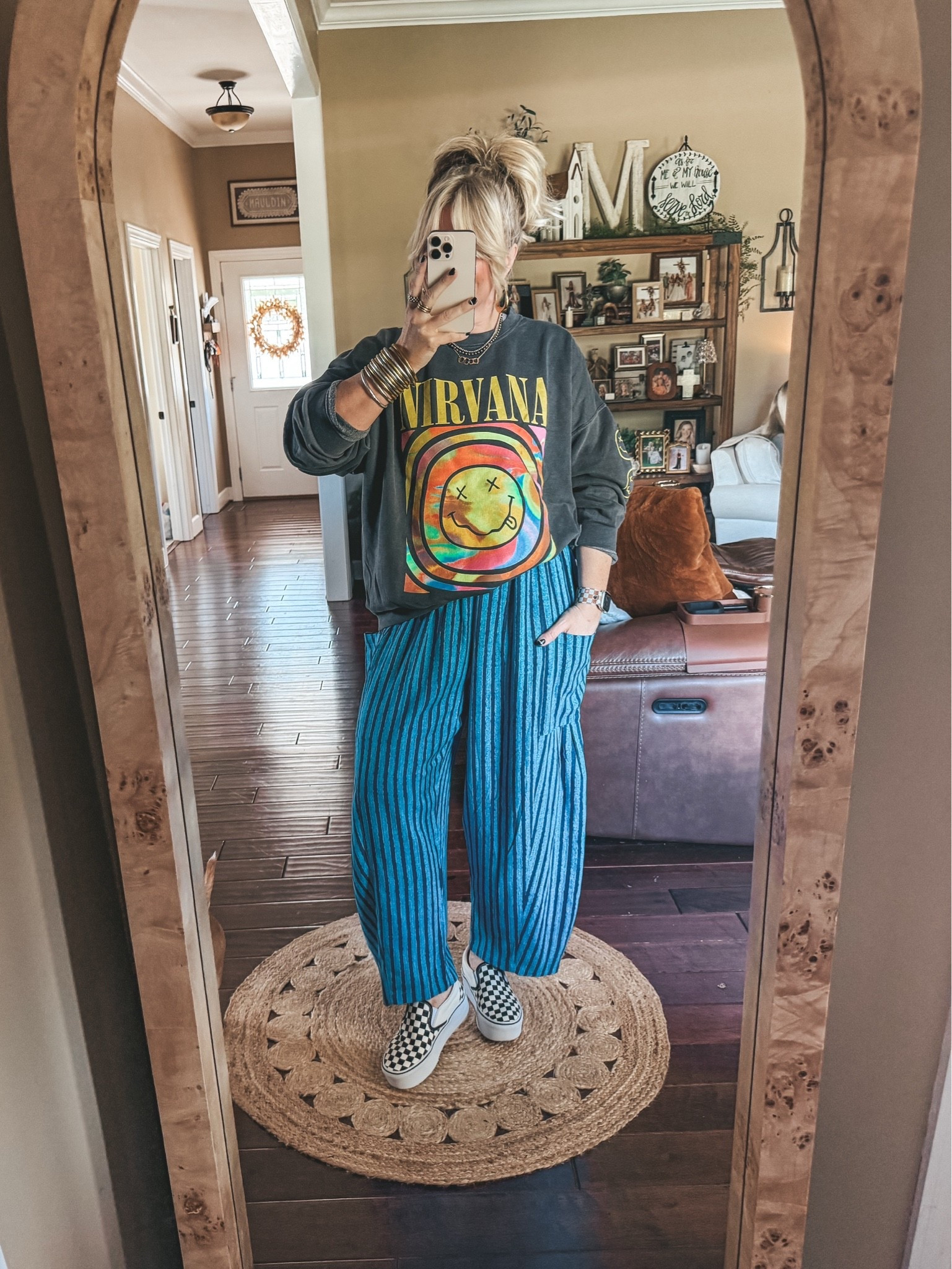 Sweatshirt L/XL and pants are a medium.

#LTKOver40 #LTKootd