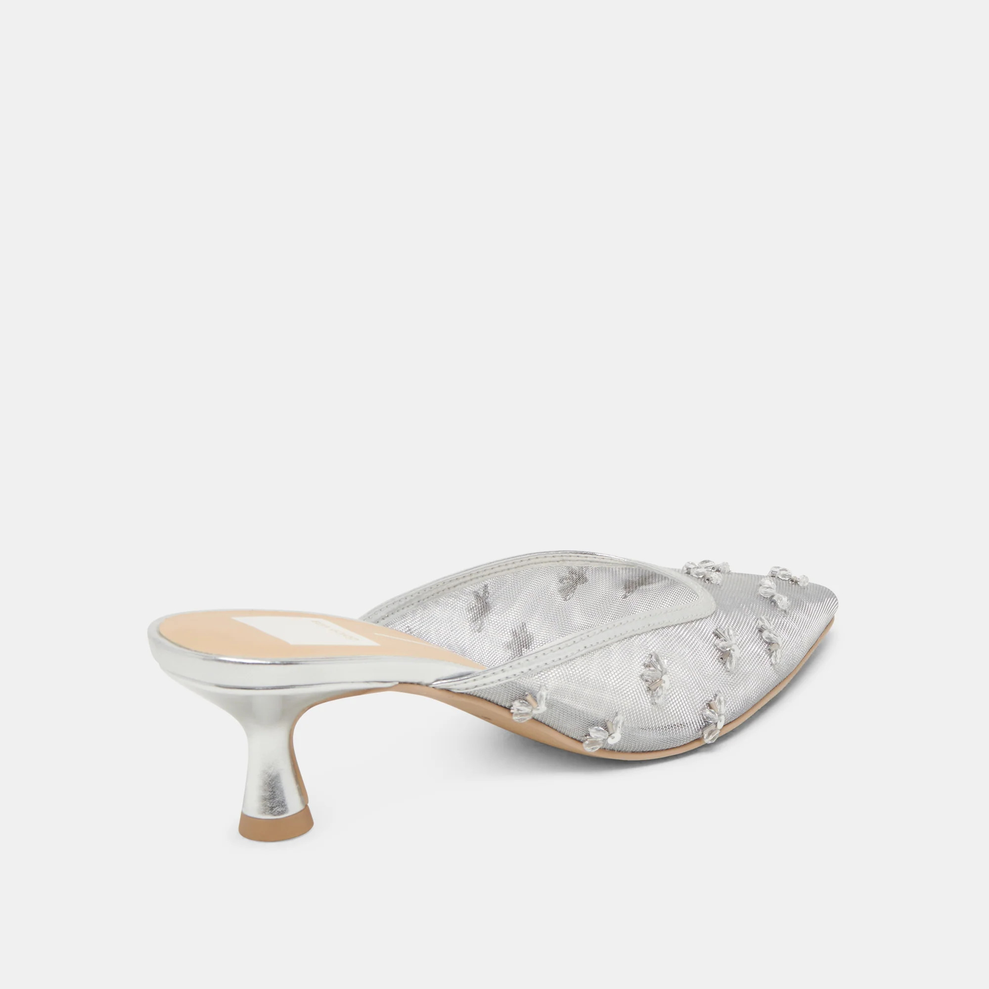 CLARA HEELS SILVER MESH | DolceVita.com