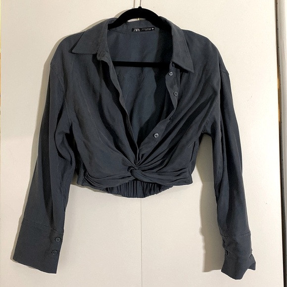 Zara collard crop top XS | Poshmark