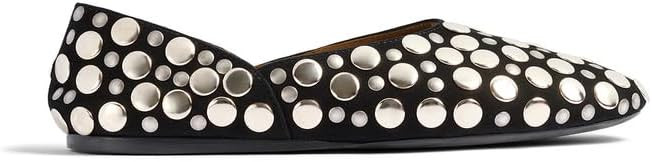 Women Studded Suede Ballet Flats Round Toe Slip on Leather Flats Comfortable Dress Casual Walking... | Amazon (US)