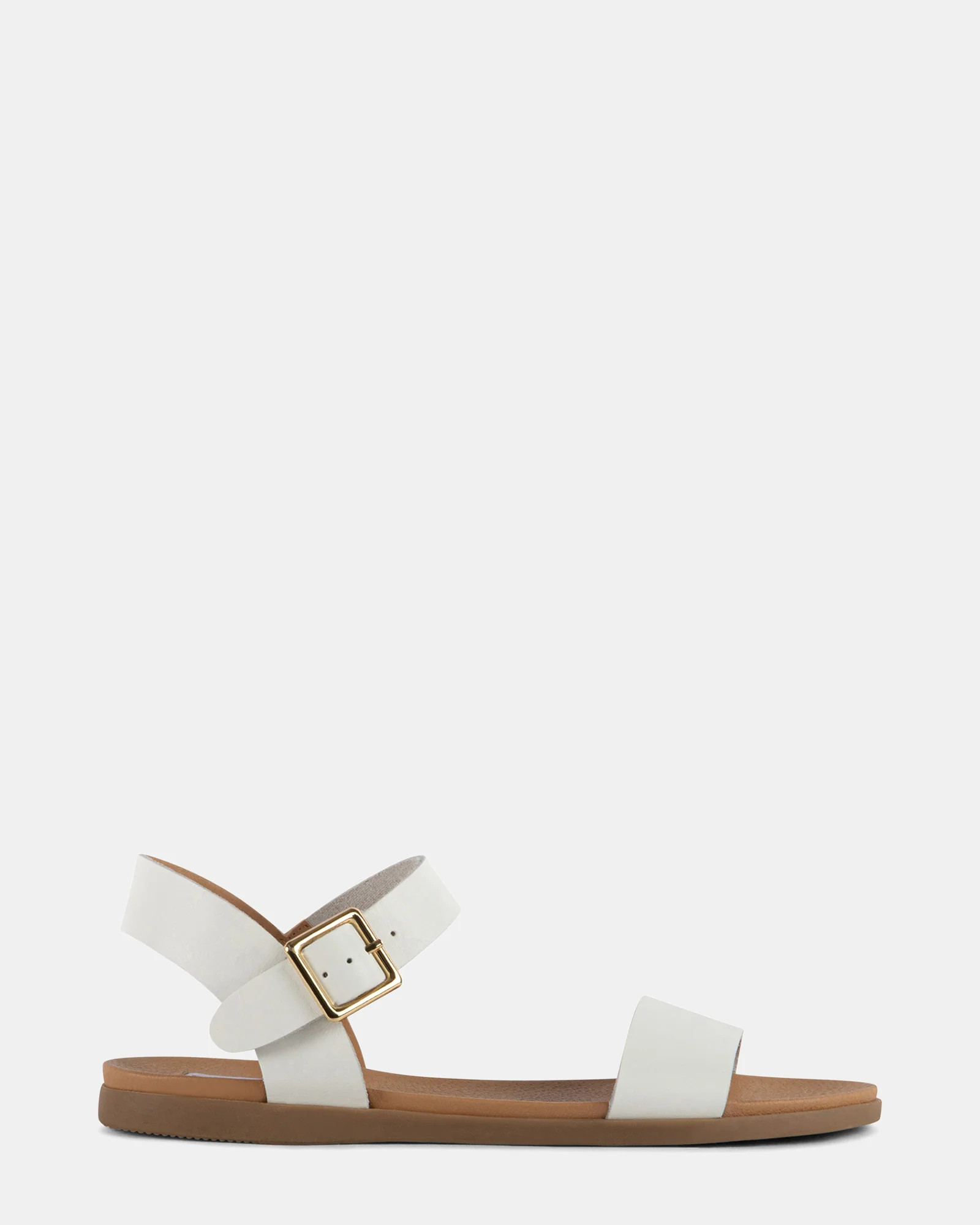 DARYN White Leather Strappy Sandals | Women's Designer Sandals | Steve Madden (Canada)
