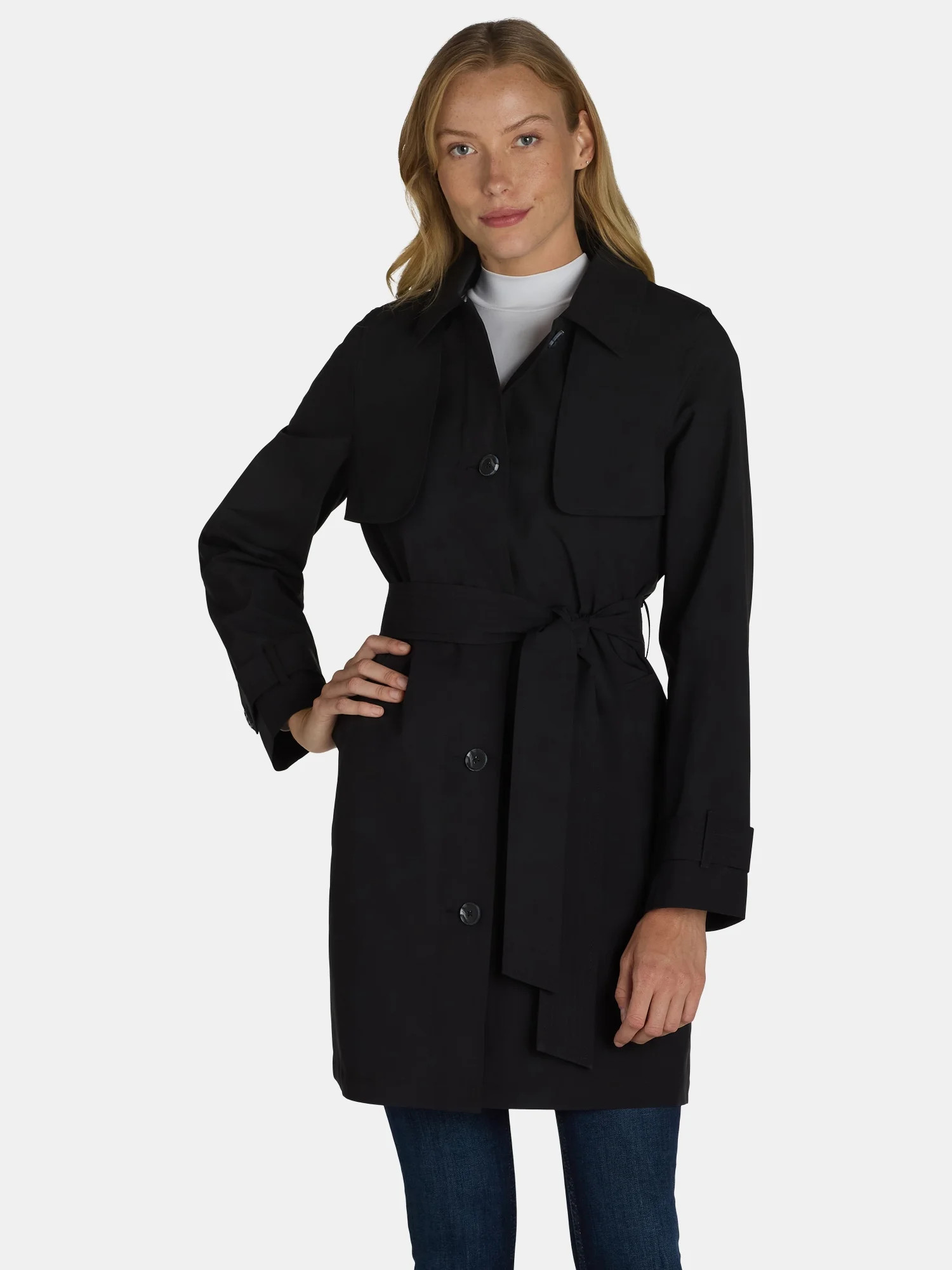 Time and Tru Women's and Women's Plus Trench Coat, Sizes XS-3X | Walmart (US)