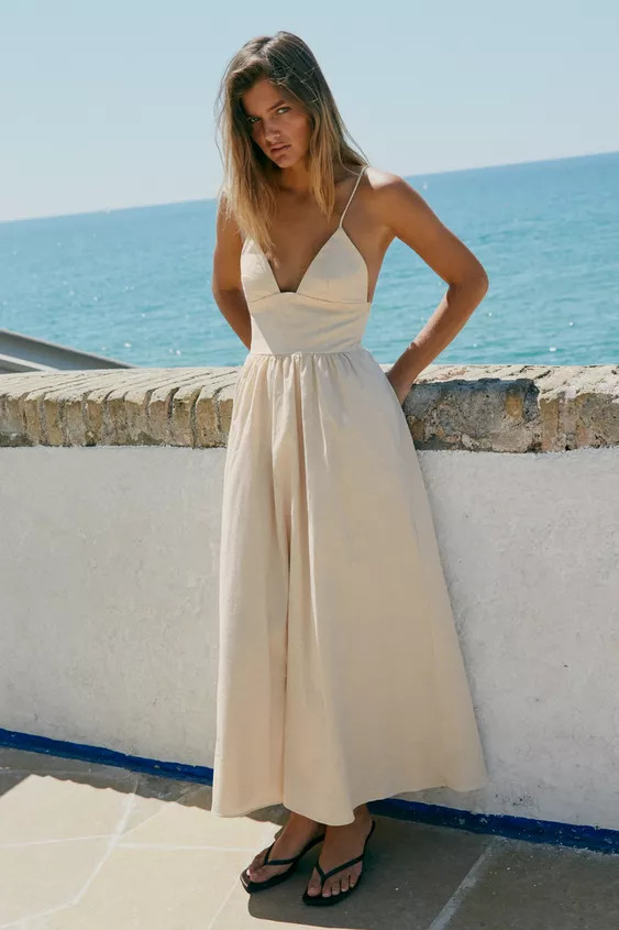 POPLIN MIDI DRESS | Zara Canada