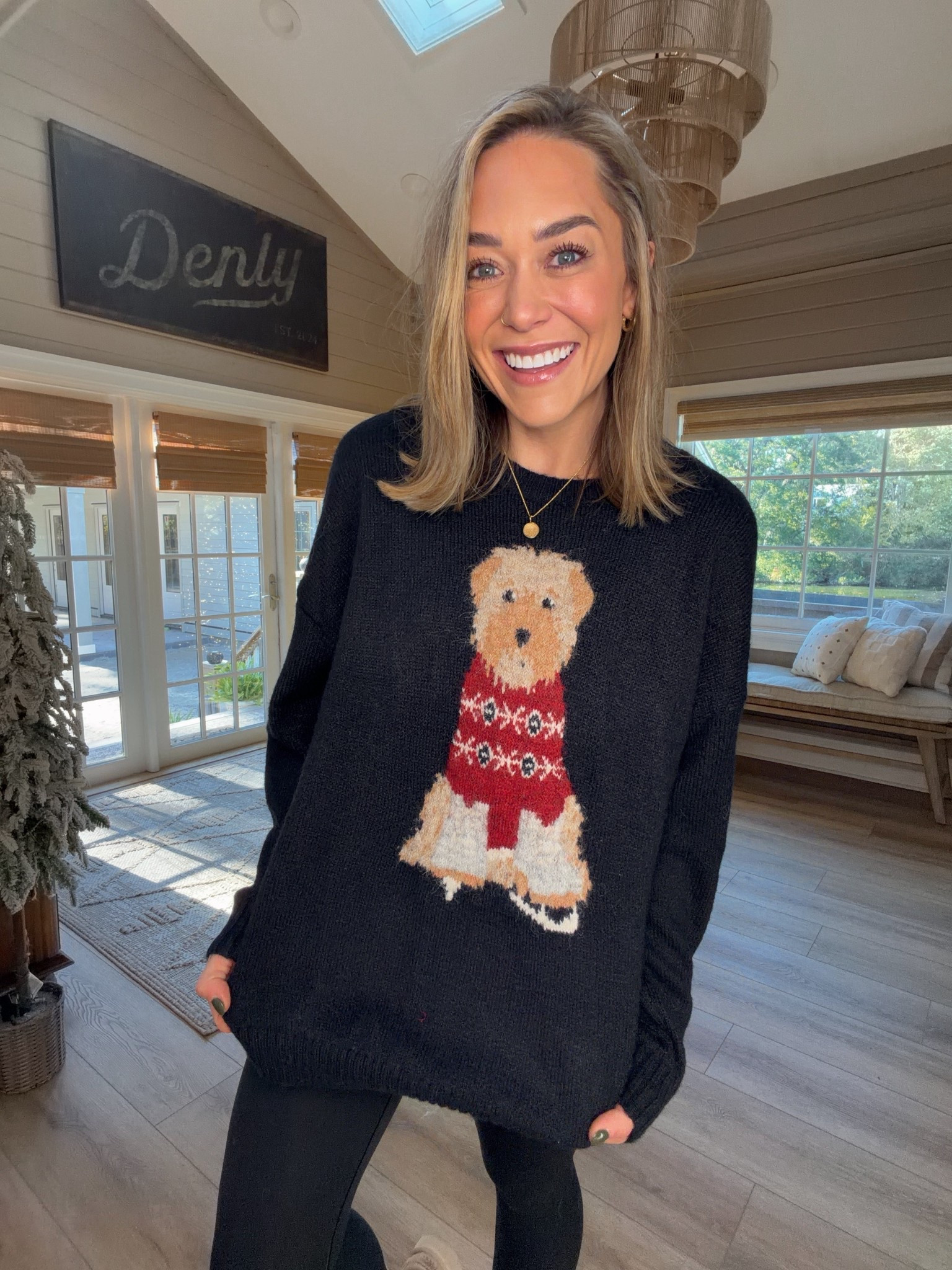 ARE YOU KIDDING?!? He’s precious. I immediately ordered the other bear skiing b/c of my dad🥹⛷️in the CL for an oversized fit! Reminds me of the Ralph Lauren sweaters this season! 

Ootd / comfy / cute / sweaters / target fashion / Holley Gabrielle 

#LTKFindsUnder50 #LTKStyleTip #LTKHoliday