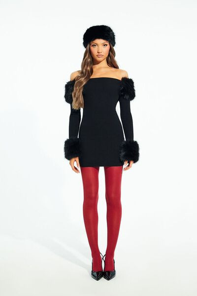 Off-the-Shoulder Mini Sweater Dress | Forever 21