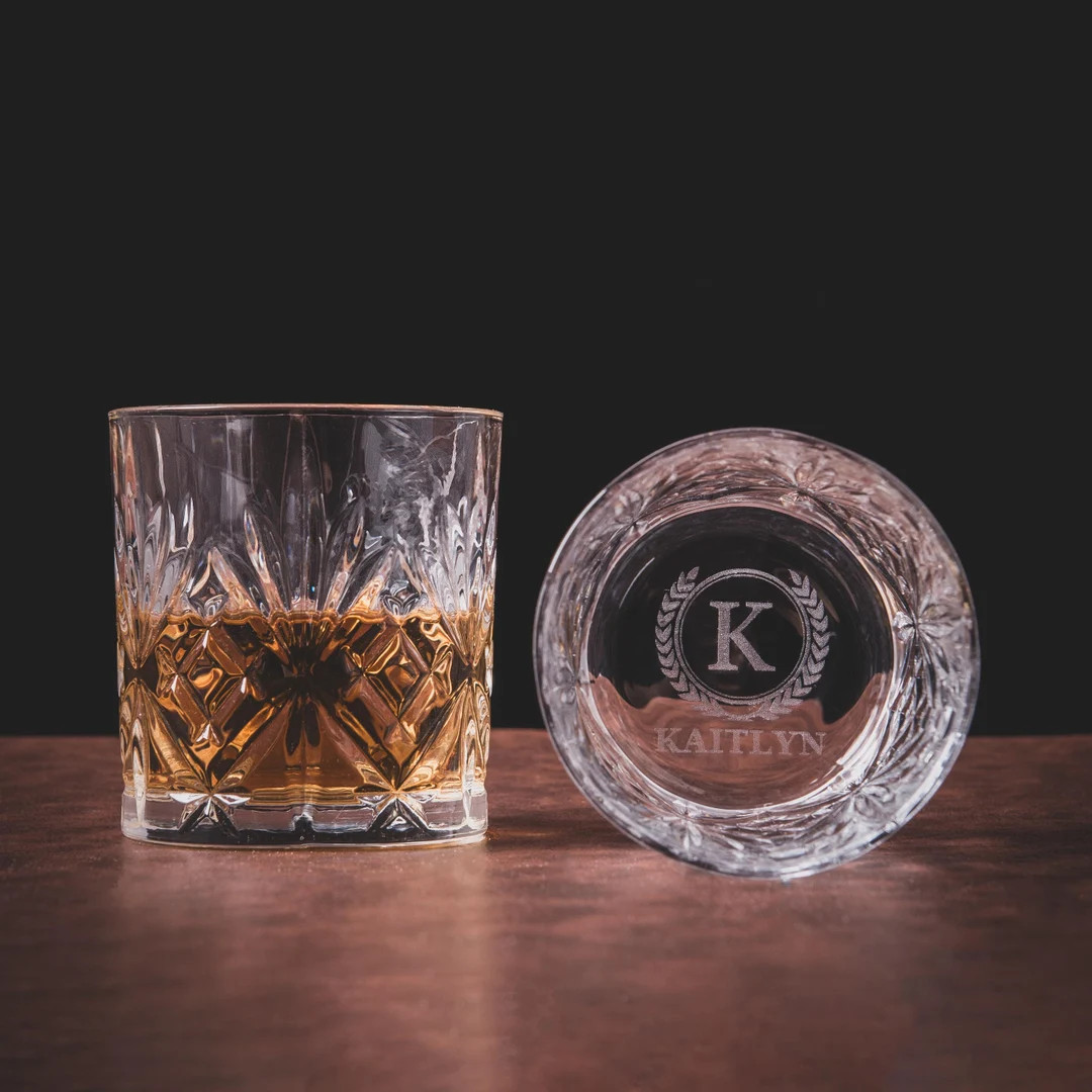 Personalized Whiskey Glass Gift for Him, Engraved Groomsmen Whiskey Glass, Groomsman Gift, Best M... | Etsy (US)