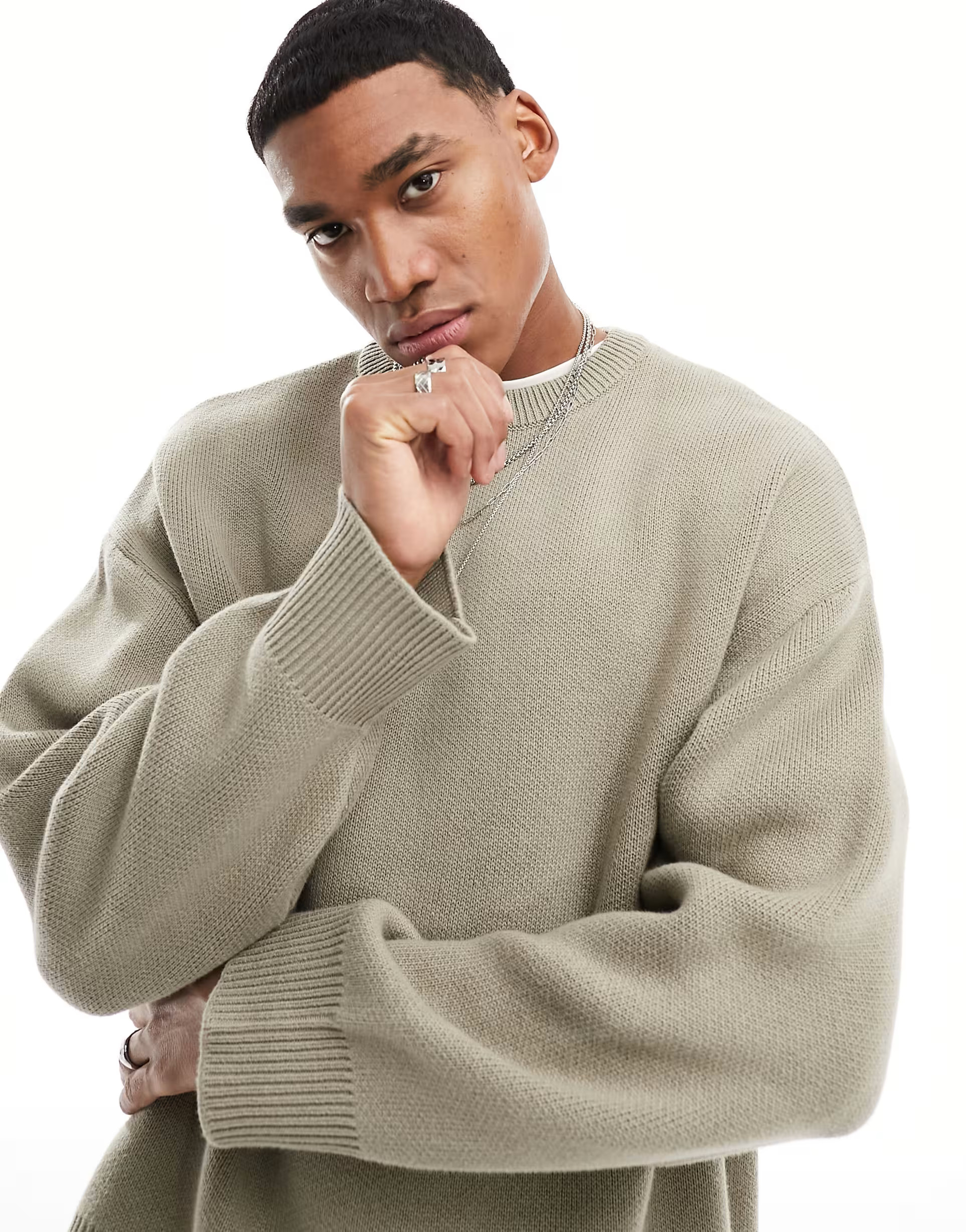 Weekday Cypher oversized sweater in mole | ASOS (Global)