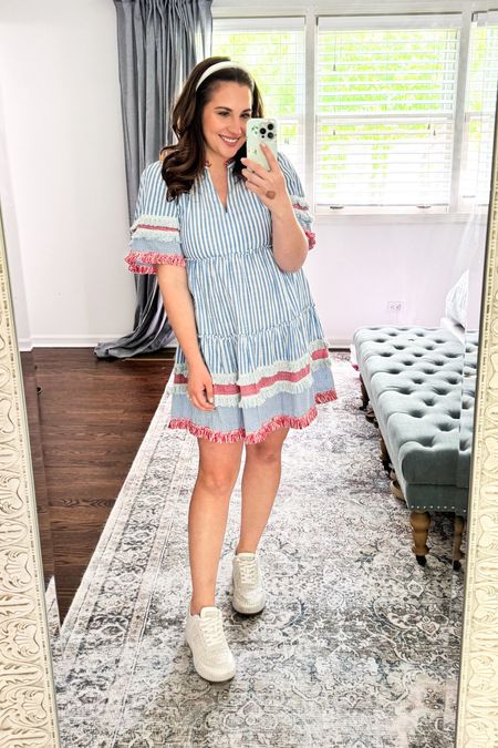 Tuckernuck dress perfect for Memorial Day and 4th of July 
Runs tts, size up if bustier. 
Target sneakers, tts. 

#LTKSeasonal #LTKfindsunder50 #LTKmidsize