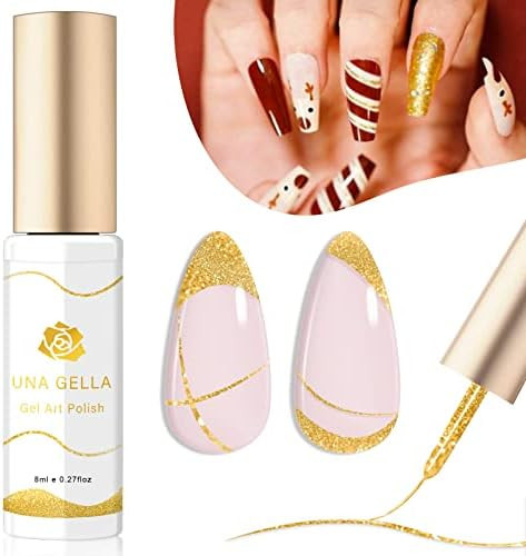 UNA GELLA Gel Polish Liner Gel Nail Art - 1 pcs Gel Nail Polish Gel Art Paint for Swirl Nails Bui... | Amazon (US)