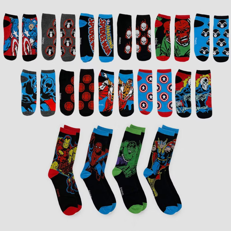 Men's Marvel 15 Days of Socks Advent Calendar 15pk - 6-12 | Target