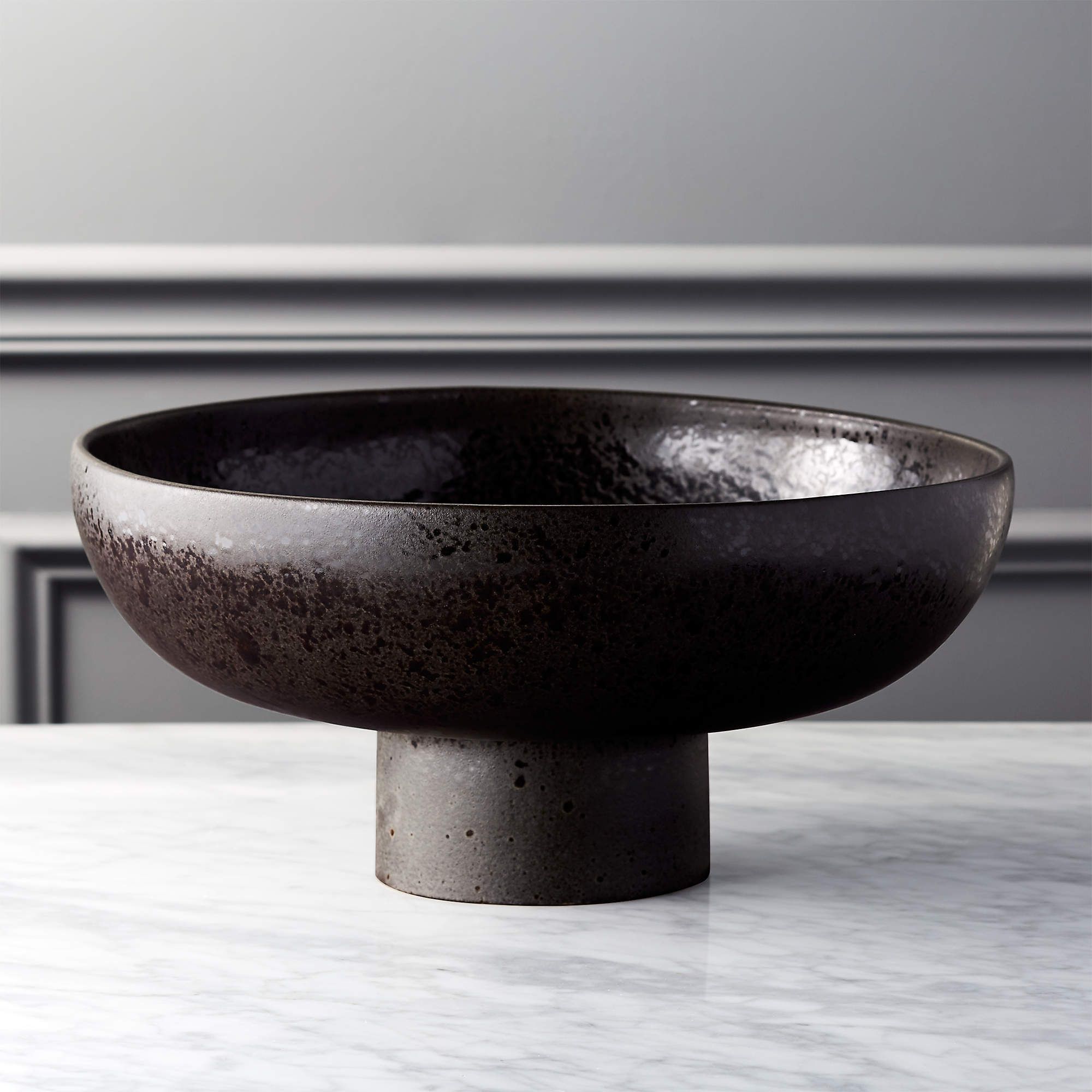 White Ceramic Pedestal Bowl + Reviews | CB2 | CB2