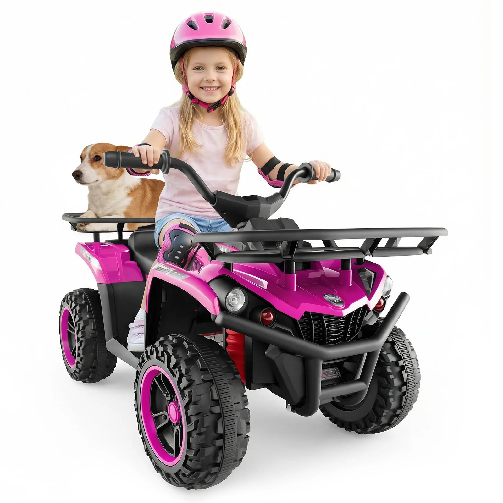 OLAKIDS 24V Kids ATV Quad with 5Mph Max Speed, Spring Suspension, LED Lights, Music & Story Playe... | Walmart (US)