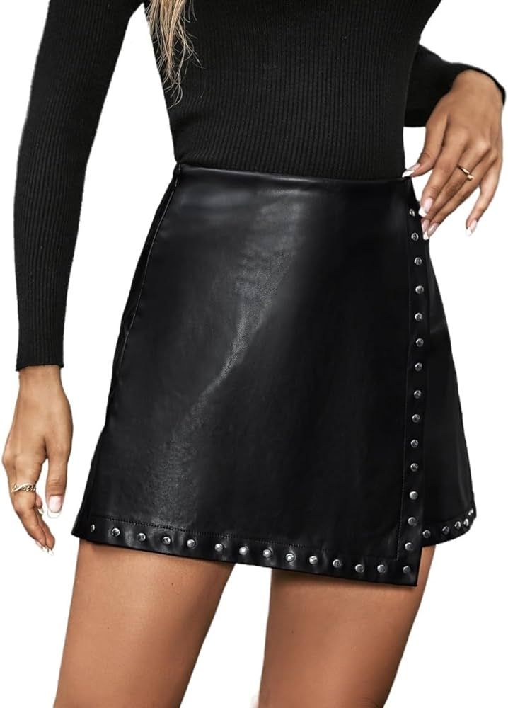 Summer Shorts for Women Studded Wrap Hem Skort Regular Fit High Waist | Amazon (US)