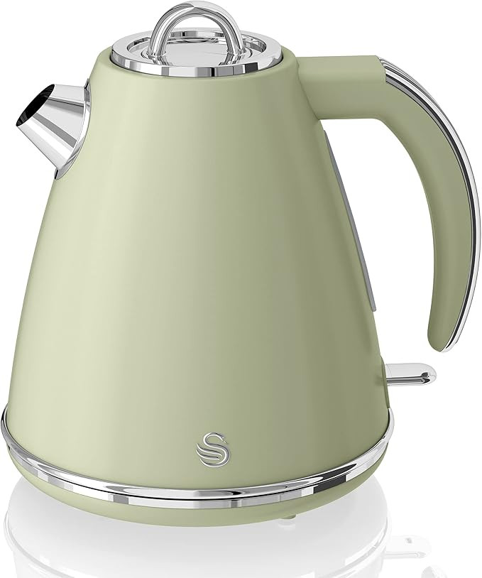 Swan SK19020GN Retro Jug Kettle, Fast Boil, Easy Pour, 360 Degree Base, 1.5L, 3KW, Green | Amazon (UK)