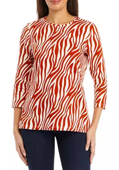 Kim Rogers® Women's 3/4 Sleeve Printed Top | Belk