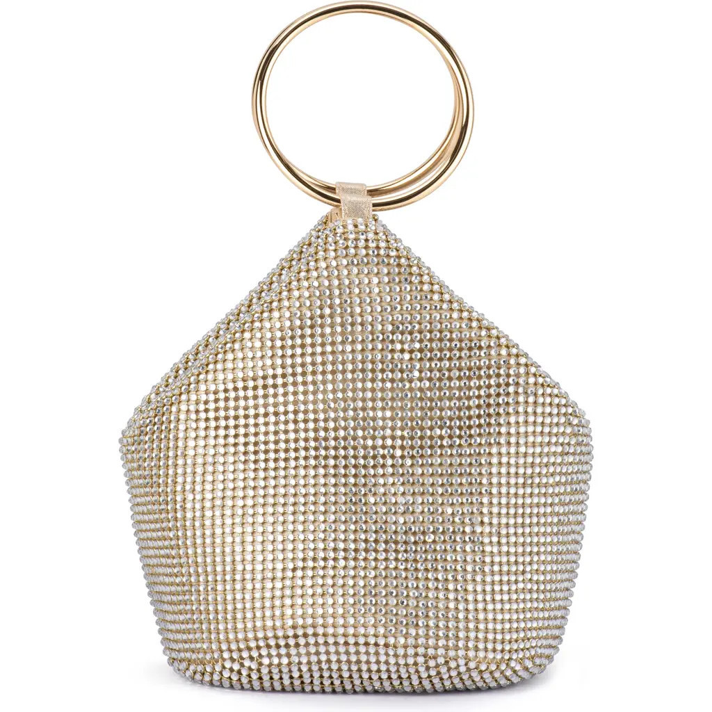 Olga Berg Ellie Crystal Mesh Bag in Champagne at Nordstrom | Nordstrom