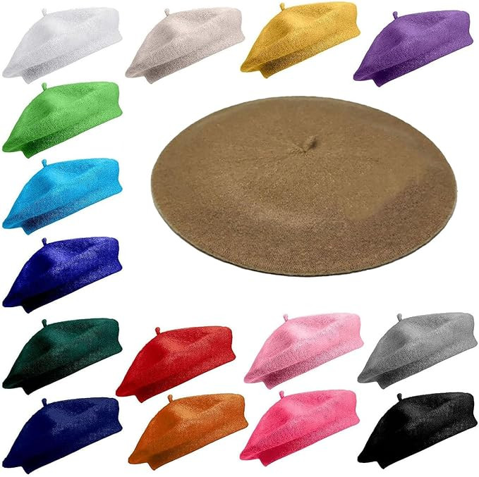 Plain Beret Unisex Wool Warm French Hat | Amazon (UK)