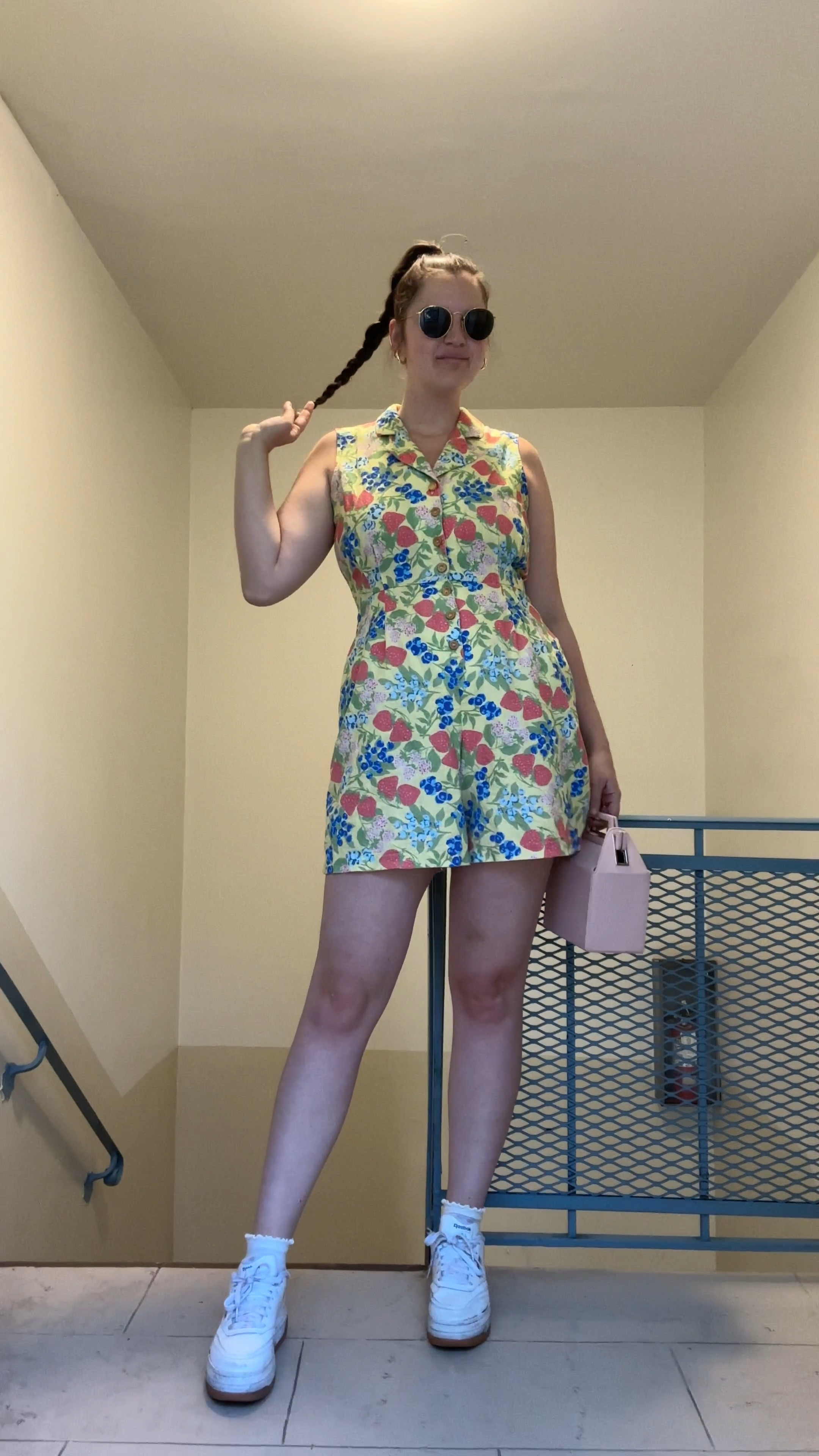 Rachel Antonoff, yellow Kitty romper, colorful clothing, fruit, blue and red print, strawberries, summer berry print, button down, casual outfit, comfy clothes, rent the runway, clothing rental, farmers market outfit, lunch outfit, spring / summer, budget friendly, affordable, Reebok Club C Extra Sneakers, comfy shoes, casual outfit, rayban round sunglasses, gold jewelry from Amazon (hoop earrings, rings), Joyingtwo Womens Ankle Casual Socks Lace Ruffle Low Cut Knit Cotton Lettuce Socks for Women Girls, harry styles pleasing canvas tote bag on etsy 

#LTKunder100 #LTKstyletip #LTKunder50