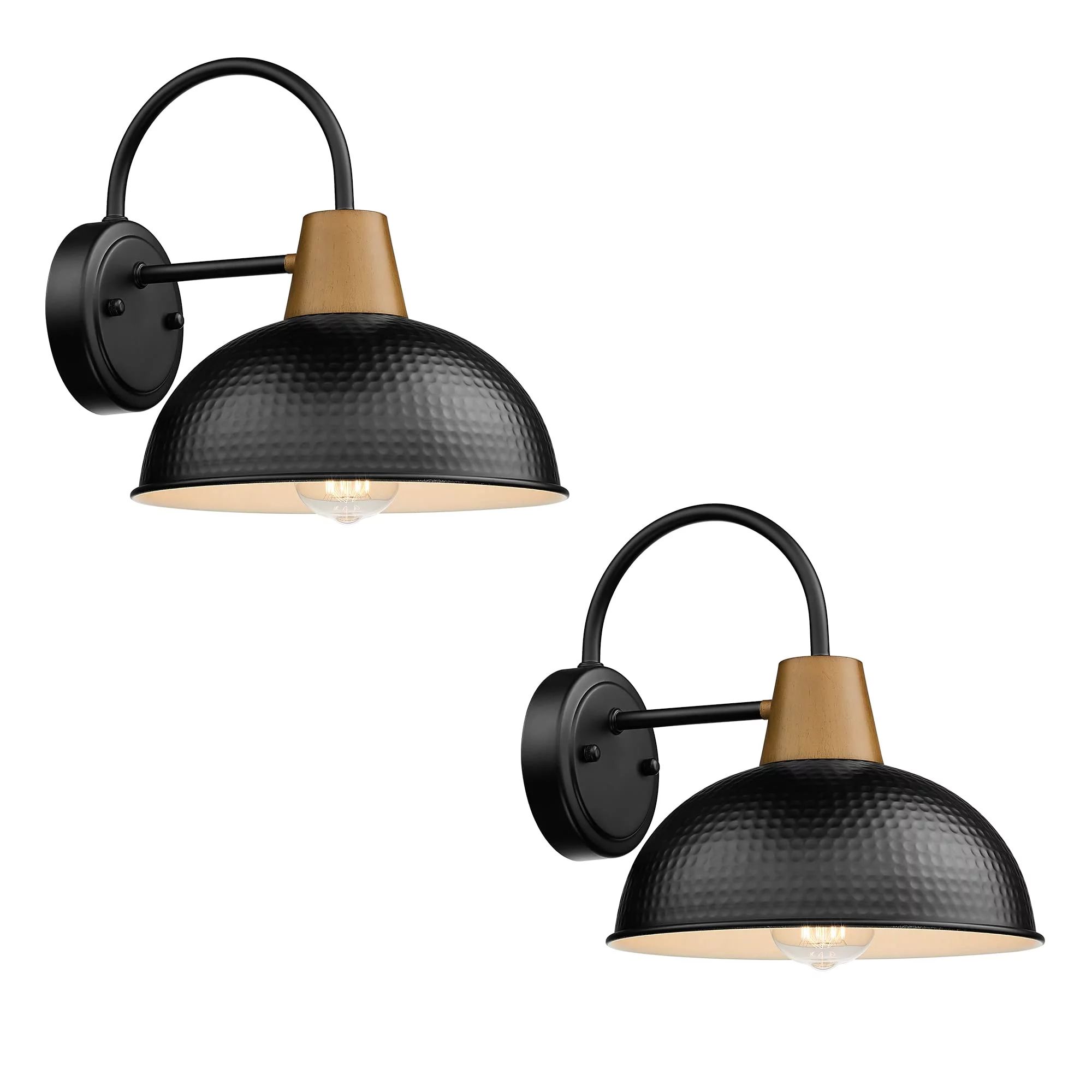 2-PACK Barn Lights Black Outdoor Modern Gooseneck Light Fixture Outdoor Wall Sconce Porch Lights ... | Walmart (US)