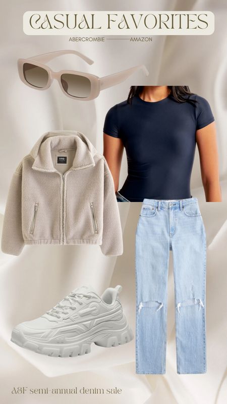 Take advantage of Abercrombie’s semi-annual denim sale before it ends! So many new items for perfect casual fits. 
Abercrombie, neutrals, amazon, teddy jacket, mom jeans, relaxed fit, everyday casuals.

#LTKMostLoved #LTKstyletip #LTKSeasonal