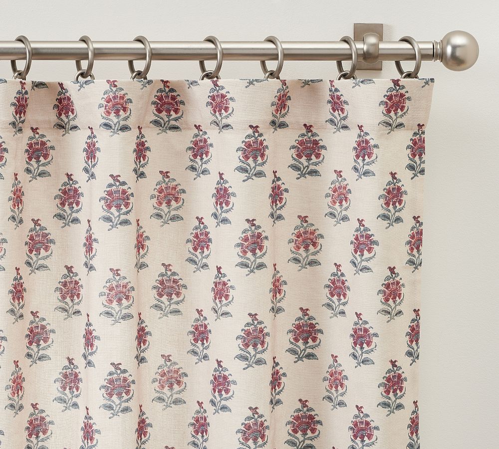 Arnica Bhotah Floral Linen Cotton Curtain | Pottery Barn (US)