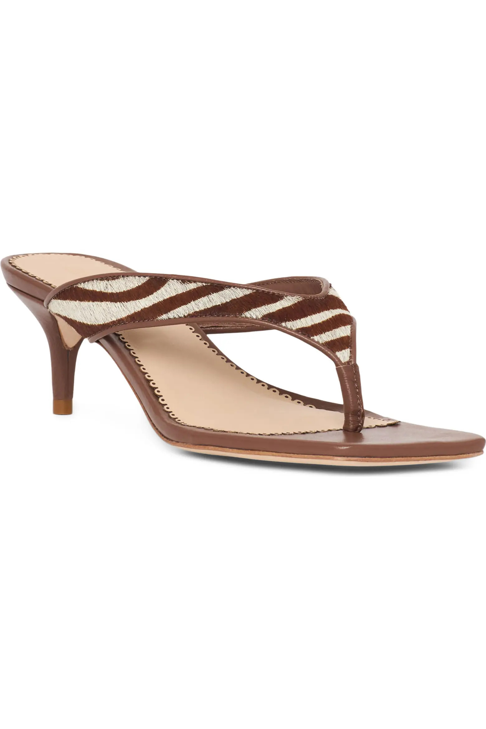 Frankie Zebra Print Calf Hair Thong Sandal (Women) | Nordstrom | Nordstrom