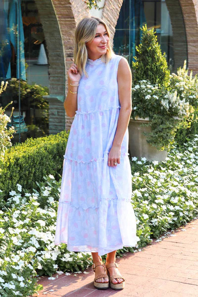 The Ellie Ruffle Neck Midi Dress | J.Marie