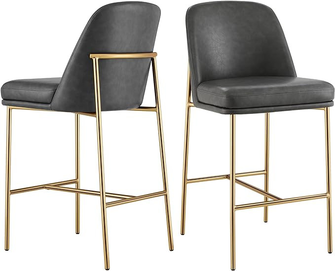 CHITA Counter Height Bar Stools Set of 2, FSC Certified Metal Barstools for Kitchen Island, 27" H... | Amazon (US)