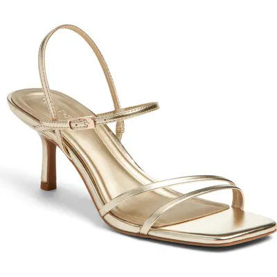 Open Edit Rania Square Toe Sandal in Black at Nordstrom, Size 6 | Nordstrom