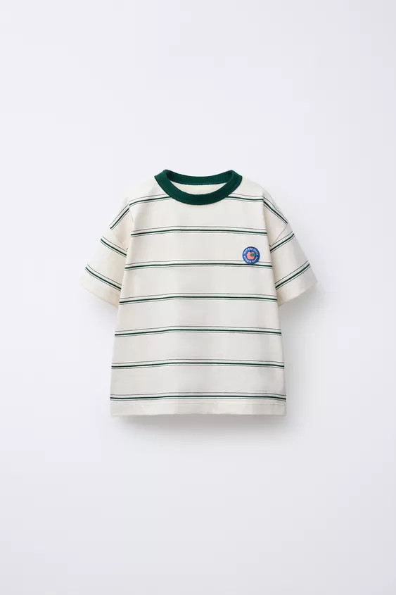 STRIPED PATCH T-SHIRT | Zara US